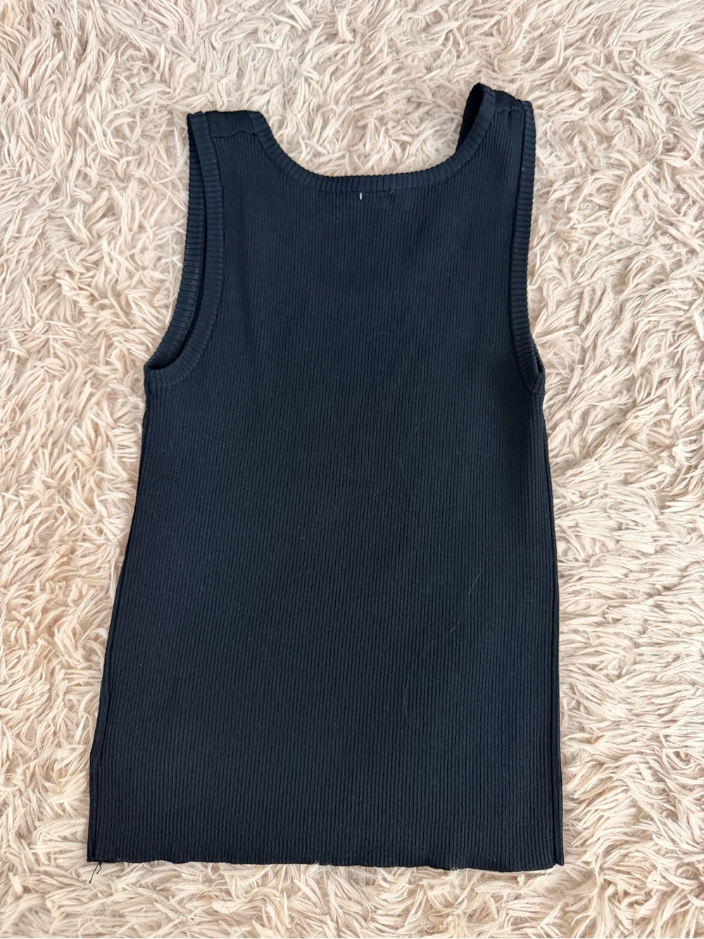 Black Ribbed Tank Top - Picture 3 of 3